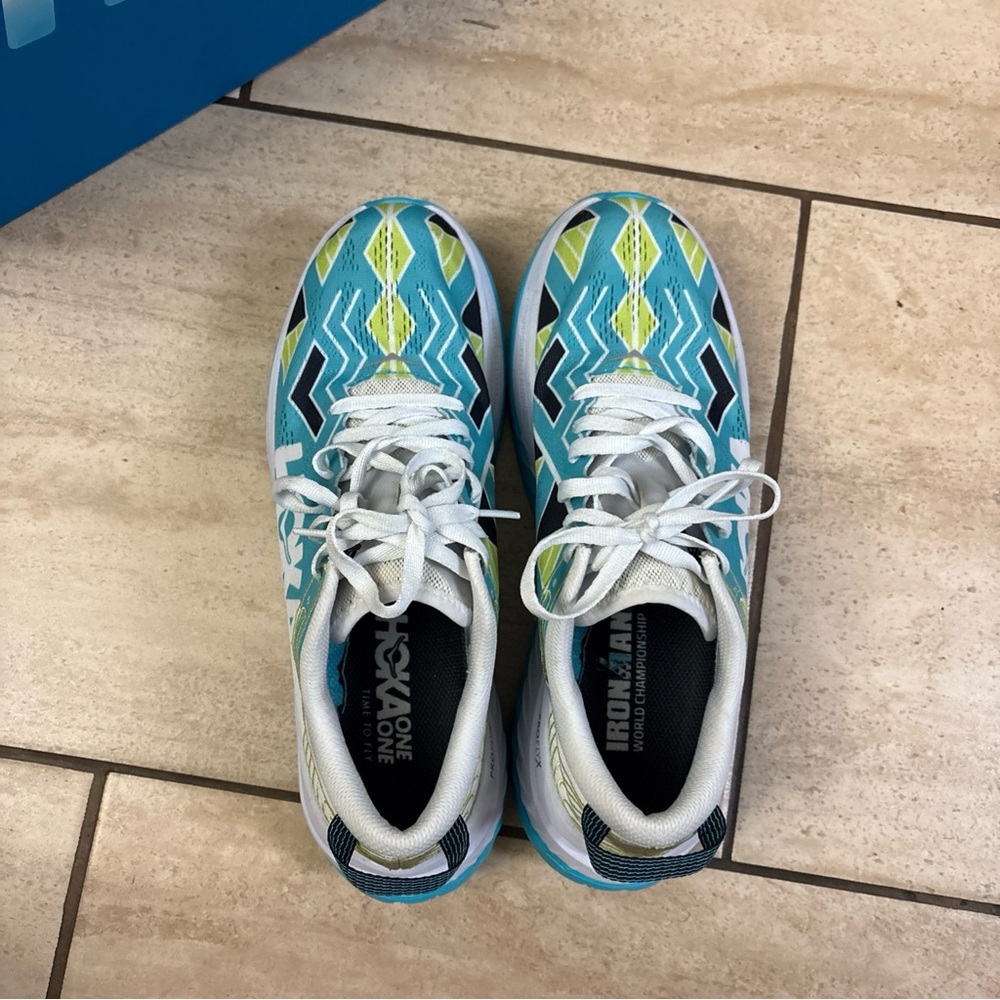 Hoka One One Men’s Ironman Kona Carbon X Sea Blue/White Womens Size 10 - Picture 4 of 16